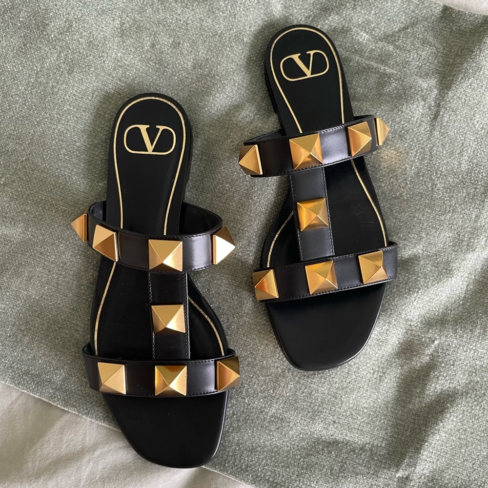Valentino Roman Stud Slide Sandal